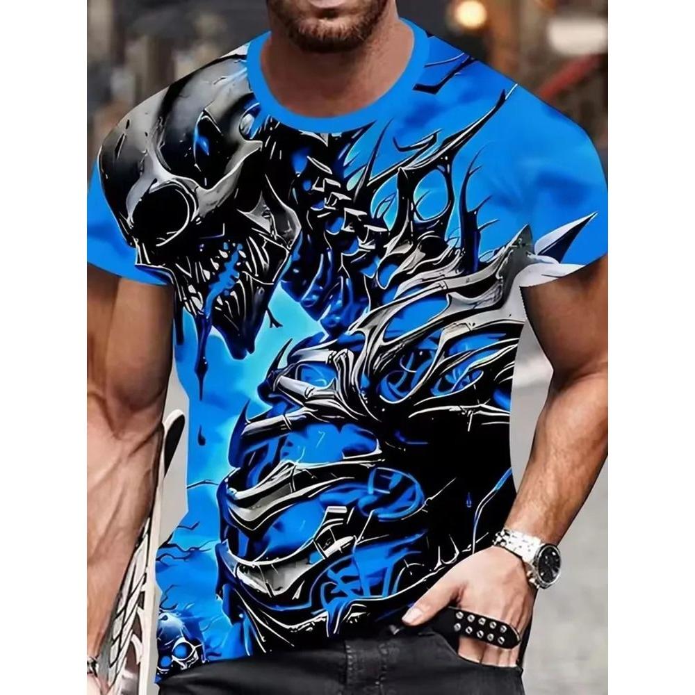 

Мужская 3D универсальная повседневная футболка 6XL