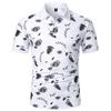 Men's Spring And Summer Leisure Patchwork  Shirt With Lapel Short Sleeves