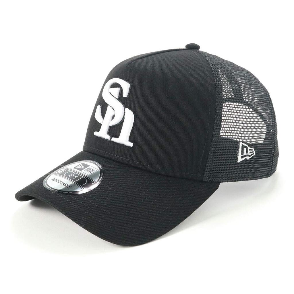 [New Era] Mesh Cap Japanese Professional Baseball Softbank HawksBK FREE 940AFTR NPB SOFHAW BLK WHI 25J