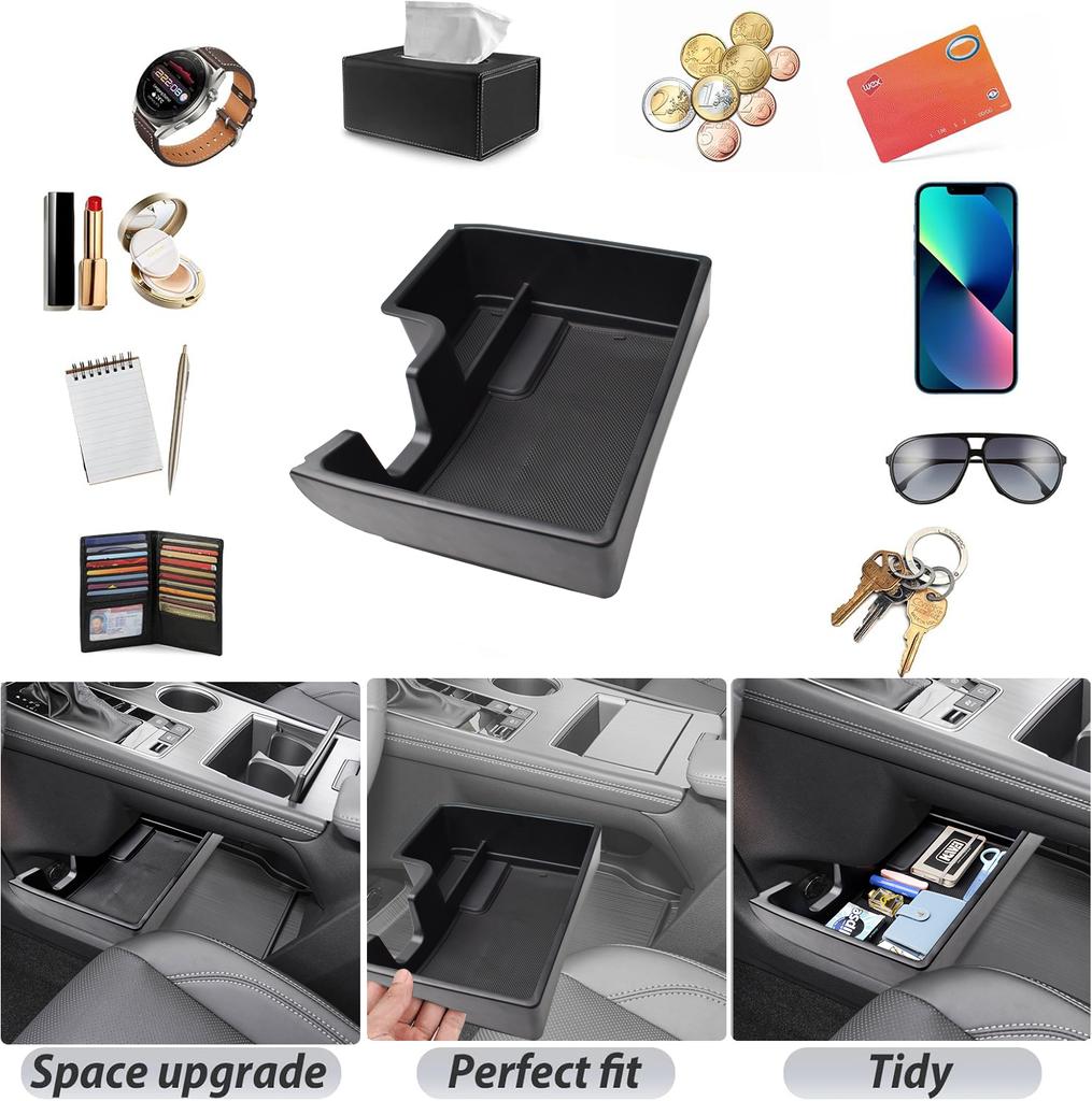 Center Console Bottom Organizer for 2025 2025 2025 2025 Toyota Sienna Lower Center Console Tray ABS Compartment Car Storage Box