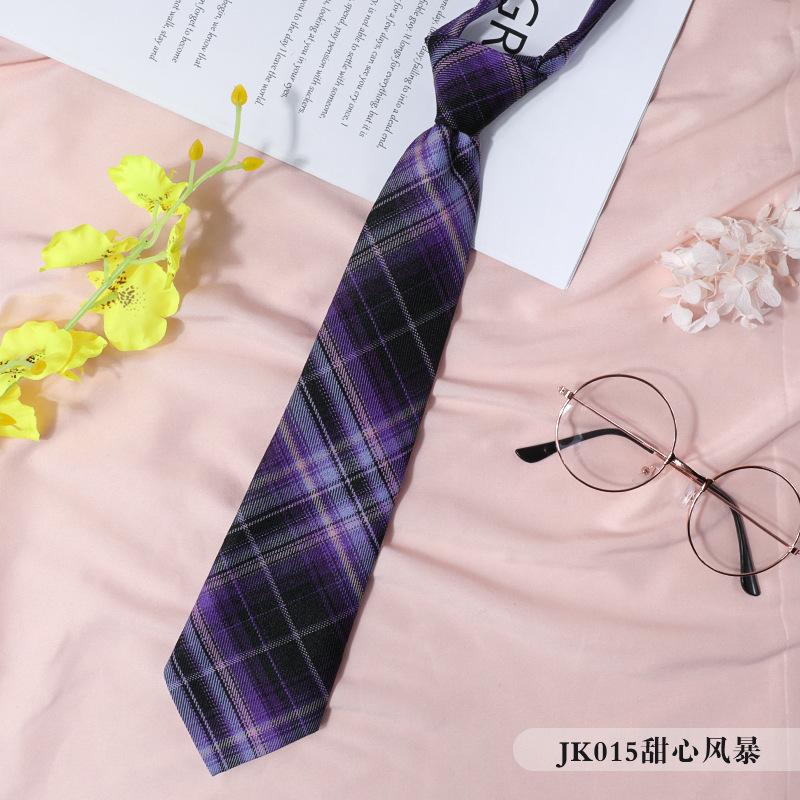 Jk Japanisches Karo Damenkragen Schwarzer Krawattenkragen Seil College-Stil Streamer Schleife Hemd Ins Matrosenanzug