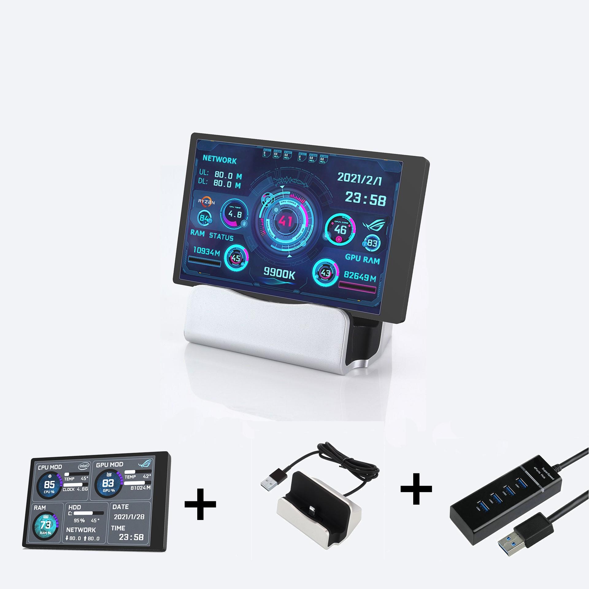 

Компьютерный монитор для корпуса Mini ITX, 3,5 дюйма, IPS TYPE-C, дополнительный экран, процессор, графический процессор, ОЗУ, жесткий диск, USB-дисплей AIDA64 %2BStand %2B USB-концентратор