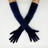 Winter Long Thickened Golden Velvet Gloves Stage Performance Etiquette Costume Gloves 1920S Vintage Prom Gloves
