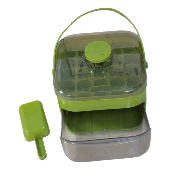 Ice Cube Mold with Lid And Ice Shovel Stackable Double Layer Ice Tray Pull-Out Ice Drawer Ice Cube Maker for Cocktail Whiskey