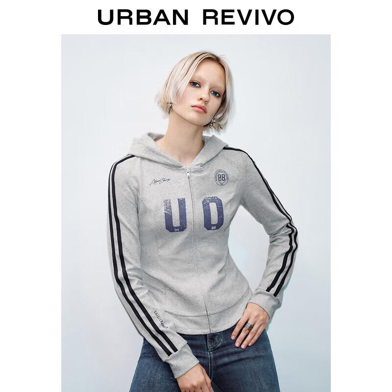 

UR 2025 Spring Women s Letter Print Hooded Zip Jacket XS
