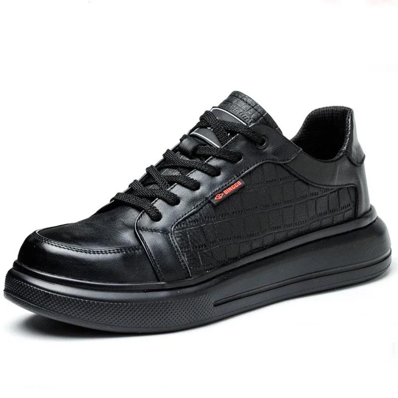 

Ботинки мужские защитные из коровьей кожи, с композитным подноском, электроизолированные, нескользящие, рабочие, устойчивые к проколам, неубиваемые 44