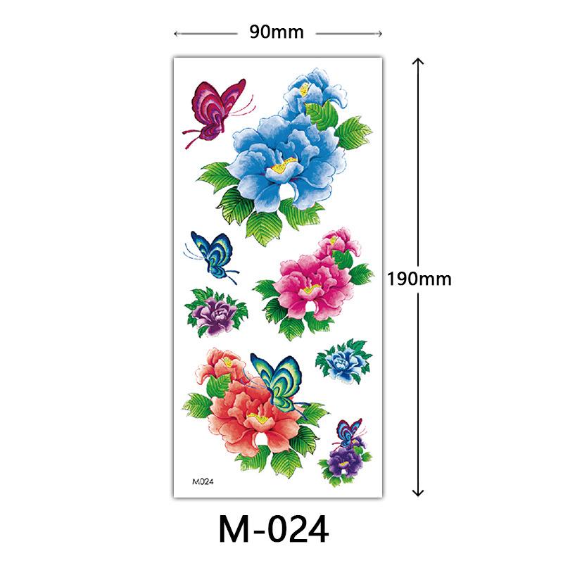 Waterproof Three-Dimensional Color Print Tattoo Sticker, Butterfly Flower Animal Tattoo