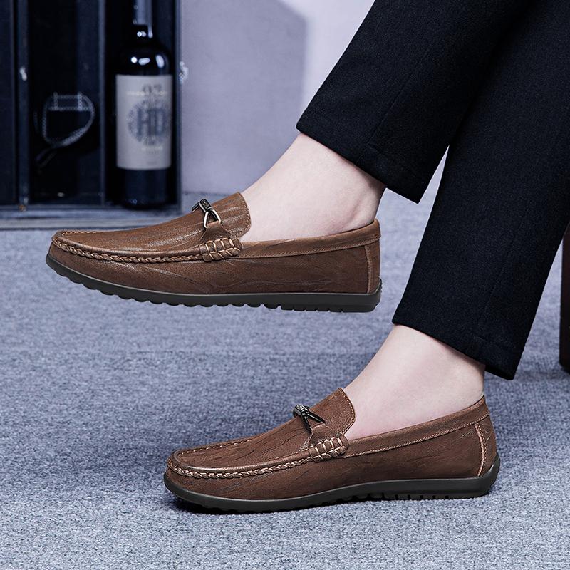 Causal Leather Men Shoes Formal Mens Loafers Moccasins Soft Breathable Slip on Boat Shoes Leisure Walk Italian New Driving Shoes