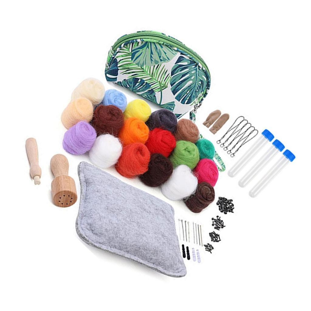 DIY Plush Dolls Set Handcraft Make Tool Needling Felting Kits Needle Felt Kits Handmade DIY Felting Kits Needle Felt Set