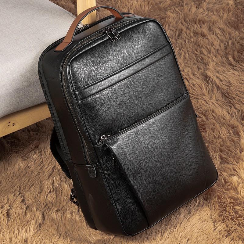Real Cowhide Men s Backpack Large Capacity Multifunctional Business Travel Fashionable Top Layer