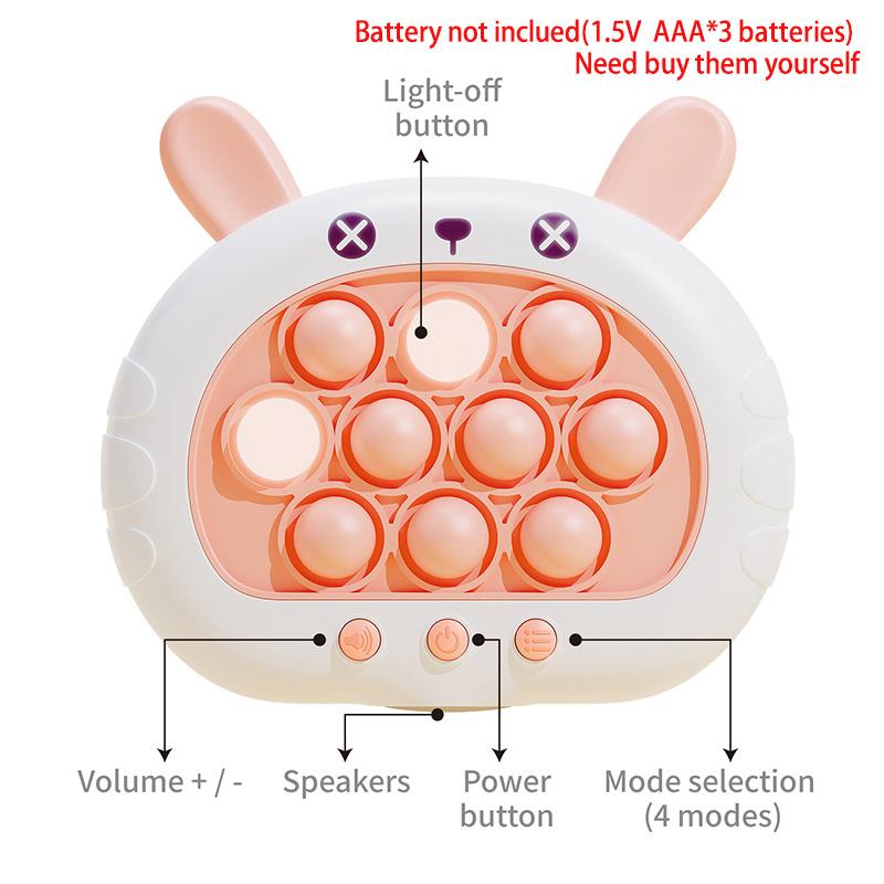 Electronic Quick Push Bubble Game Handle Toys Pop Up Light Fidget Fun Puzzle Anti-Stress Game Machine Toy Gifts For Kids Adults
