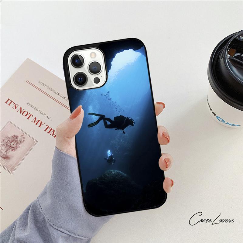 Scuba Diver Diving Phone Case For iPhone 17 Air 14 15 16 13 12 Max Cover For Apple iPhone 17 Air 11 Pro Max Plus Coque