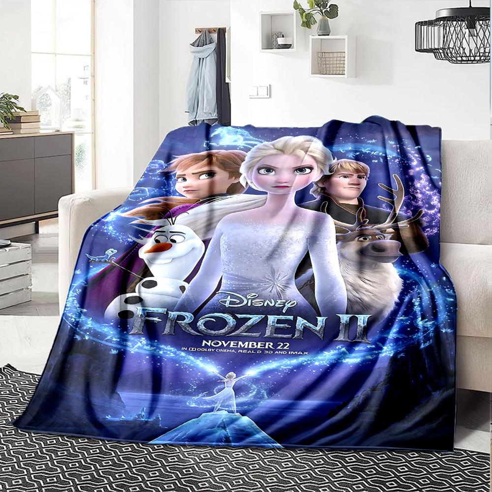 1 szt. Frozen II Miękki flanelowy koc na każdą porę roku do domu, biura, na zewnątrzWytrzymały komfort Miękki ciepły koc do domu