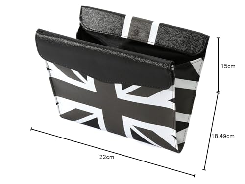 Skybell Trash Can for Mini Cooper/BMW MINI, Slim, Hanging, Compact, Faux Leather, SKYBELL (Black Jack)