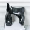 Winter Men Business Chelsea Leather Boots Black Thick-soled Anti-slip Outdoor Training Fashion Boots Social Boots Sizes 38-46
