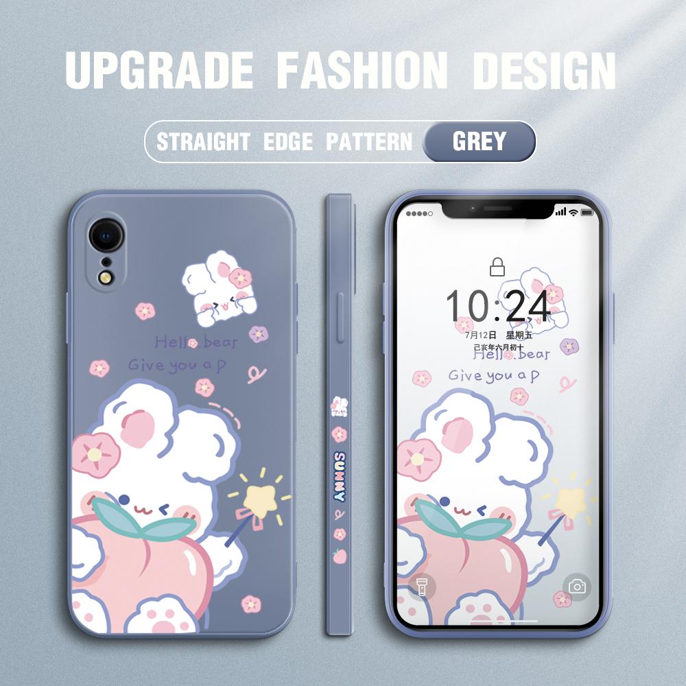 Cartoon White Rabbit Phone Case for Redmi Xiaomi POCO Note 10 Pro 9 9A 9T 10C 8 7 11 Lite 5G X3 M3 Square Edge Soft Full Camera Protect Cover Cases