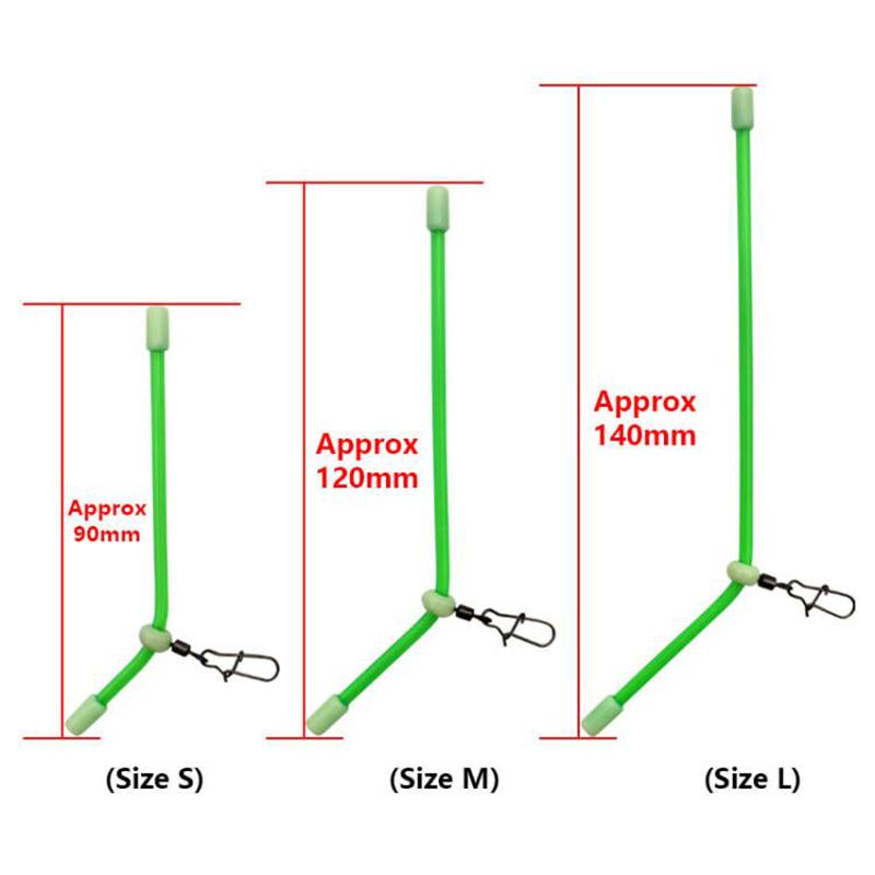 5 szt. Akcesoria wędkarskie do karpiowania Wysięgniki zapobiegające splątaniu z zatrzaskiem rolkowym Rozmiar 95 mm 125 mm 150 mm Świecące do klatki podajnika Carp Rig Tackle