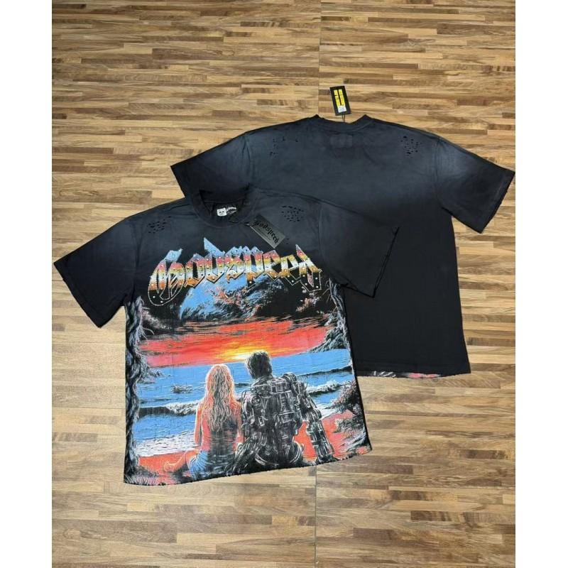 Mens Oversized Graphic Tee With Skull Print Washed Vintage Cotton T-Shirt Loose Fit Short Sleeve Crew Neck