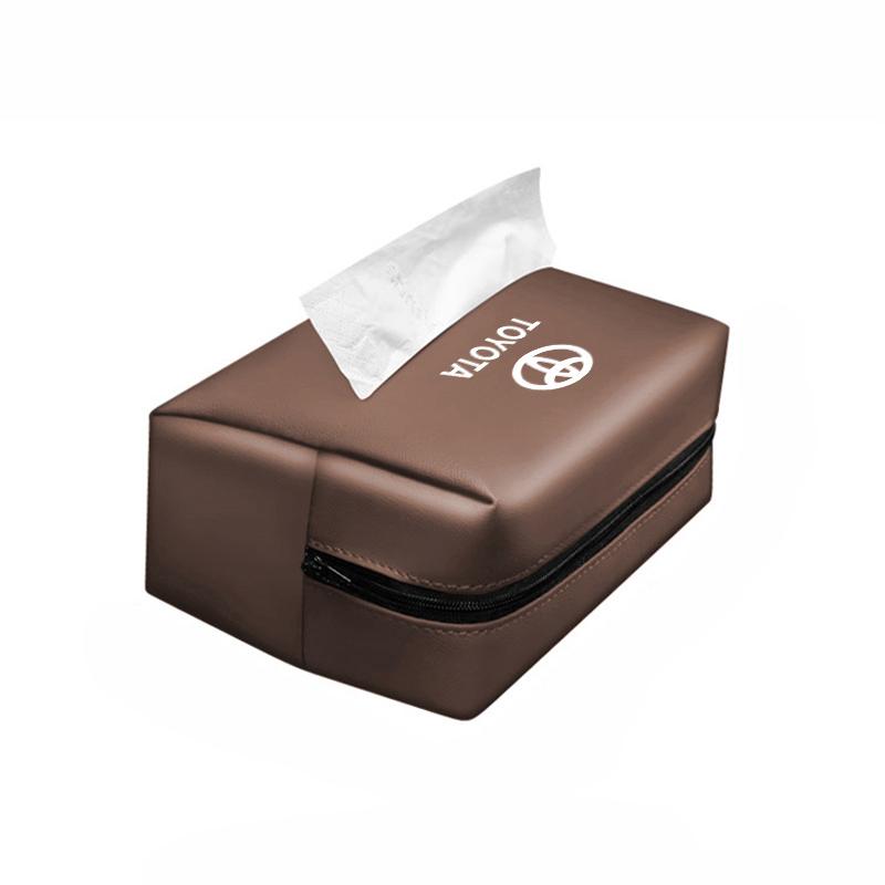 Car Tissue Box Seat Backrest Suspension Paper Towel Storage For Toyota 86 Mirai Supra Prado Alphard Vellfire Crown RAV4 Keyring