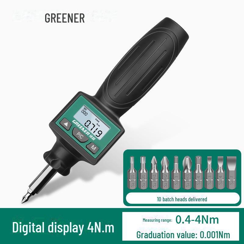 Green Forest Digital Display Adjustable High-Precision Torque Screwdriver with Preset Batch Head
