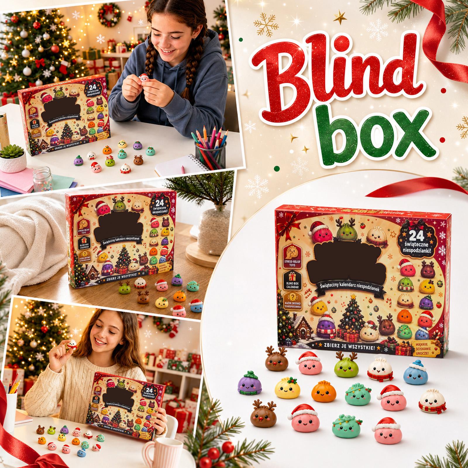 Weihnachts-Adventskalender 2026 - Niedlicher Countdown-Kalender mit Stress-Sensorik-Spielzeug für Erwachsene, Weihnachtsfeier-Geschenke One Size black