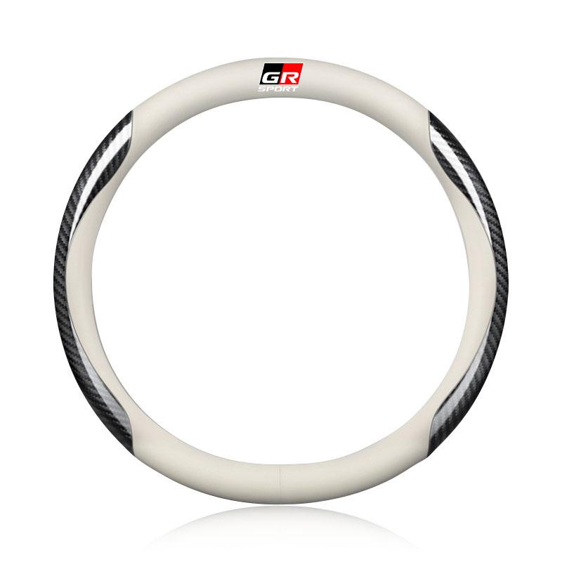 Car Suede Carbon Fiber Leather Steering Wheel Cover Non-slip for Toyota GR TRD C-hr Prado Rav4 Yaris Hilux Prius Avensis Corolla Camry