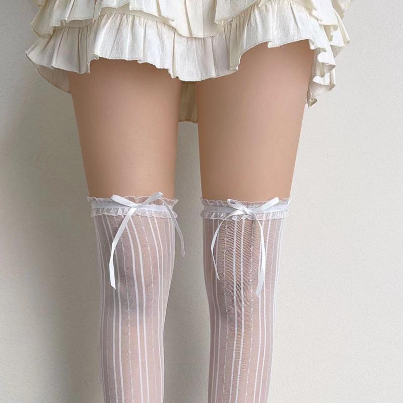 Ealstic Sexy Stockings For Women Black Line Print Stay Up Tights Thigh High Stockings Sexy Lingerie Nude Mesh Pantyhose Hosiery