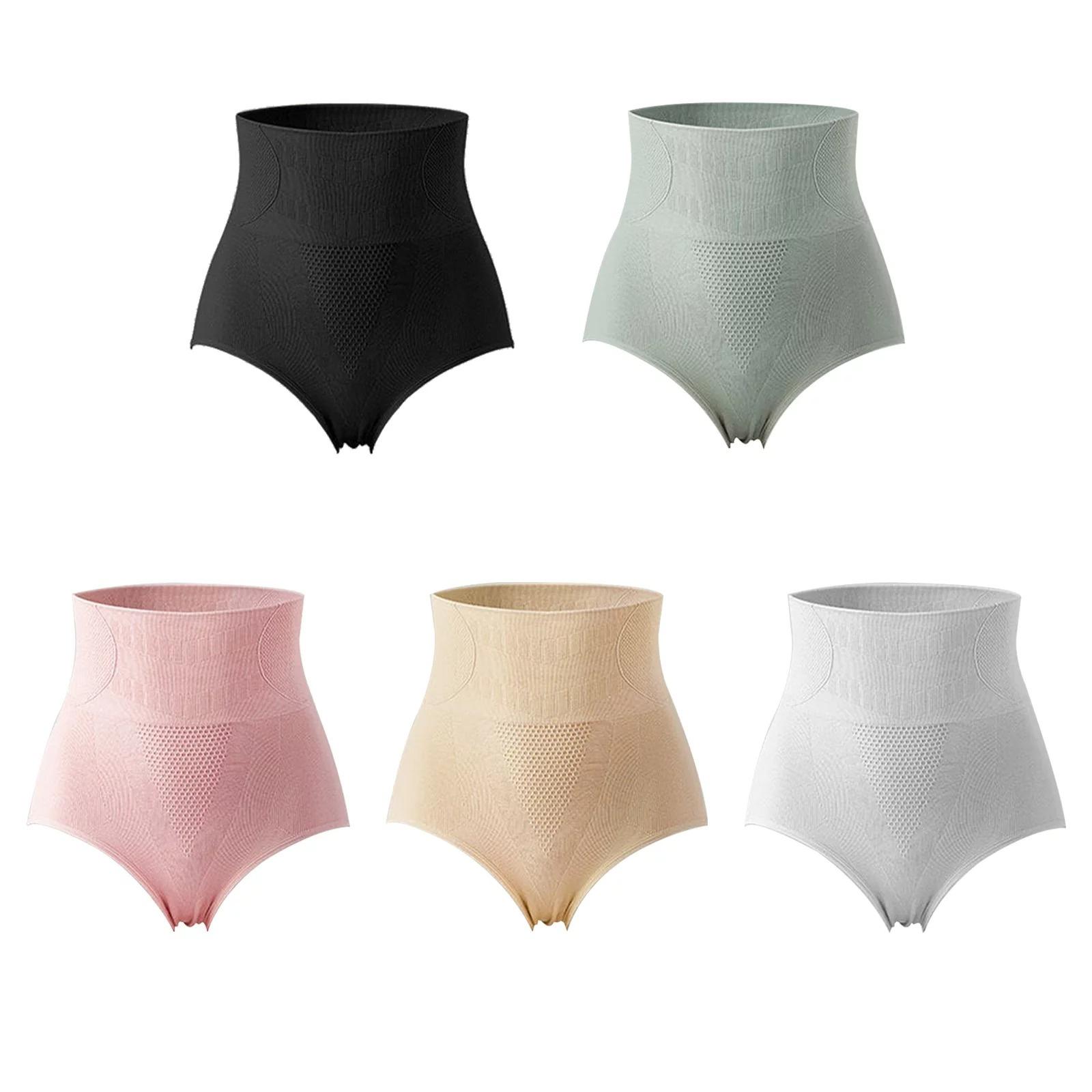 

5 Pack Women s High-Waist Shapewear Shorts Tummy Control Seamless Body Shaper Butt Lifting Breathable Fabric Black Green Pink Beige Gray S