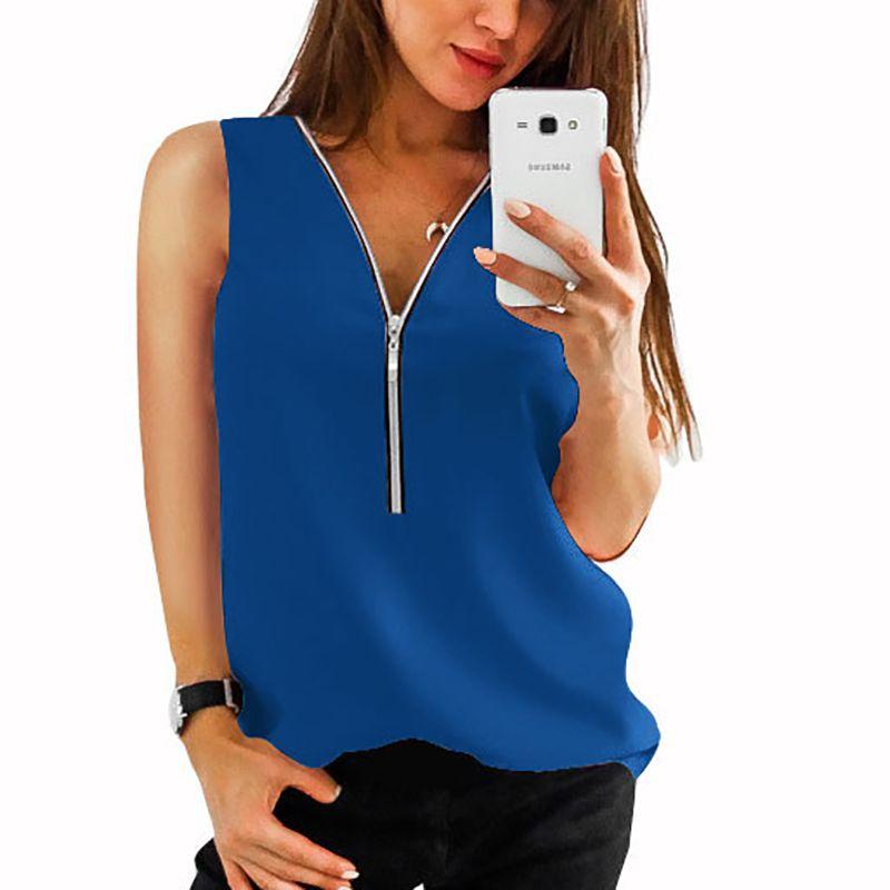 Fashion Women Summer Vest Top Featuring Stylish Sleeveless Design And Comfortable Chiffon Fabric