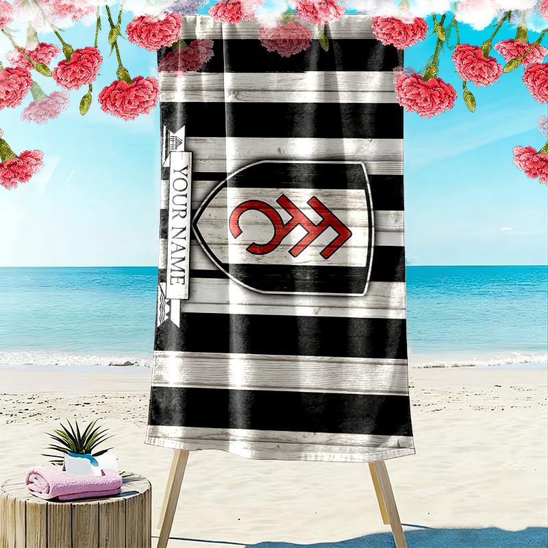 Fulham FC Print Beach Towel, Large Soft Quick Dry Towel for Beach Camping Swimming