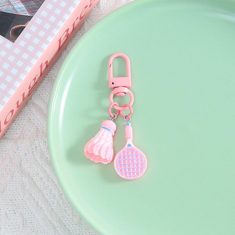 1Pcs Personality Sporty Style Key Ring Simulation Badminton Racket Keychain For Women Men Bag Pendant Souvenir Jewelry Gift