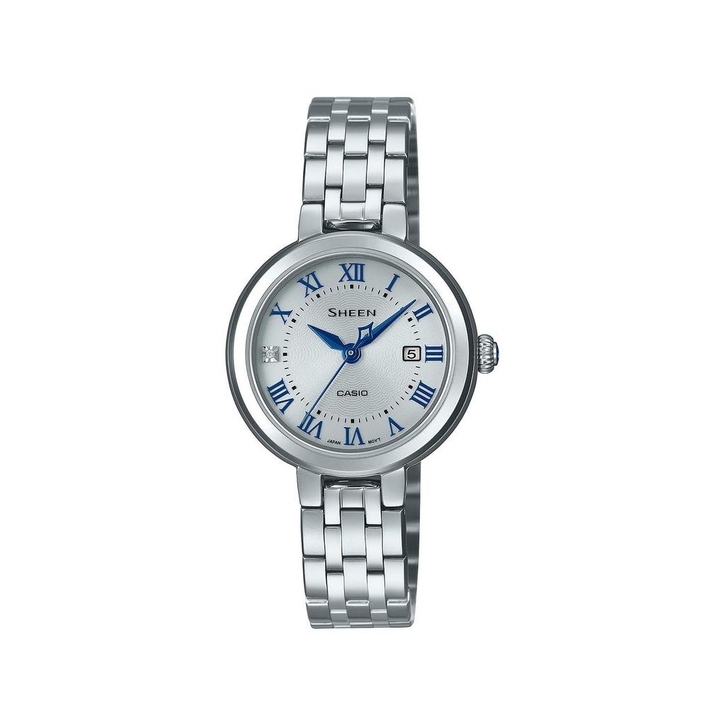 Casio Wristwatch Scene Domestic Genuine Product Solar Sapphire Glass SHS-4530J-7AJF Ladies Silver Blue