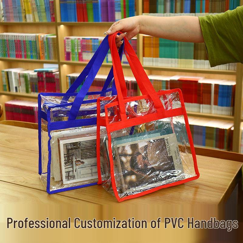 PVC Transparent Zipper Tote Bag - Custom Makeup & Toiletries Waterproof Travel Bag 30x30x15