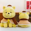 Cartoon Winnie The Pooh Bear 30/45/60cm Plush Doll Toy With Winter Cape Knit Hat Scarf Soft Stuffed Cushion Pillow Girls Gifts