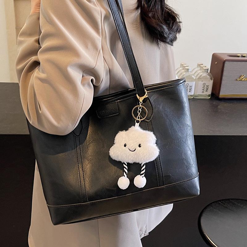 Foreign Single Women's Large-capacity Tote Bag 2025 New Retro Versatile Casual Shoulder Bag College Student Commuter Tote Bag