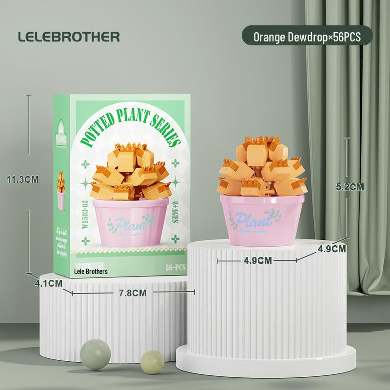 Preserved Flower Bonsai & Rose Succulent Building Blocks - Compatible with LEGO