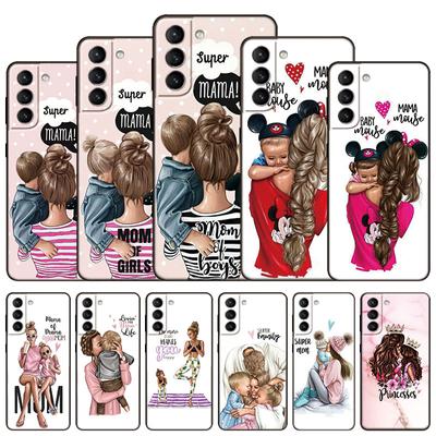 Baby Mama Mädchen Handytasche für Samsung Galaxy S22 Pro S21 S20 FE Ultra S10 Lite S10 S10E S9 S8 Plus weiche TPU schwarze Abdeckung