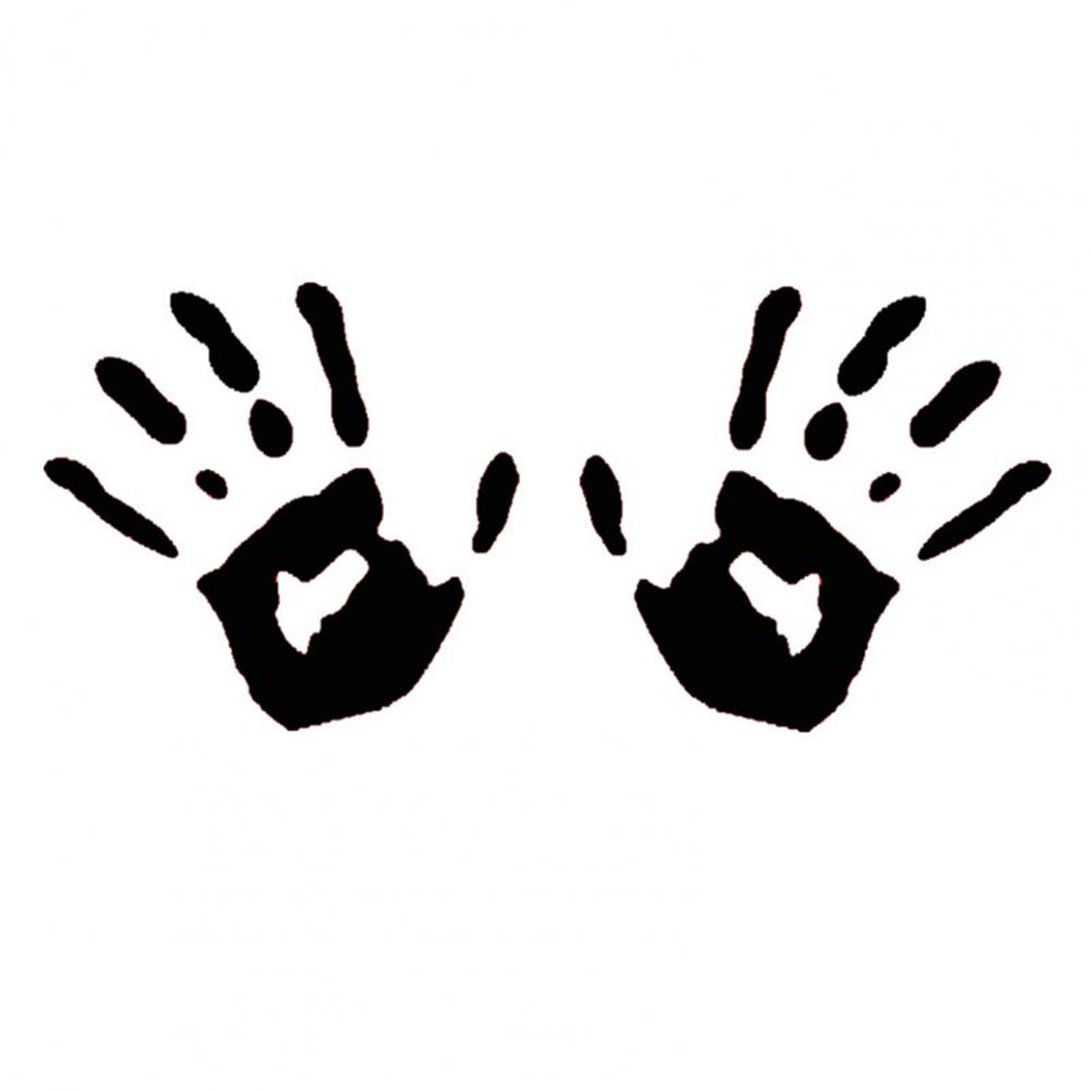 

Легко наносимая наклейка на автомобиль, яркая наклейка на зеркало автомобиля, цветная наклейка с отпечатком руки для внедорожников, транспортных средств, водонепроницаемый ПВХ чёрный