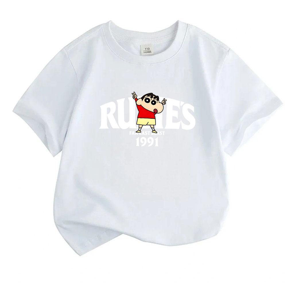 Kids Boys Girls Crew Neck Short Sleeve 100% Cotton T-Shirt, Cute Cartoon Funny Character Printed Casual Soft Breathable Summer Top Tee for Children Da