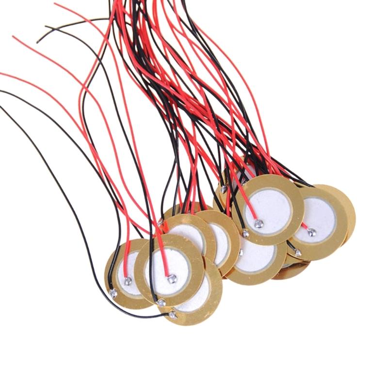 15Pcs Sound Sensor Wires Piezo Disc Transducer Prewired for Guitar Drum Triggers