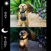 Creative Resin Dog Sculpture Rustic Design Puppy Resin Light Solar Dog LED Light  Lawn Sculpture