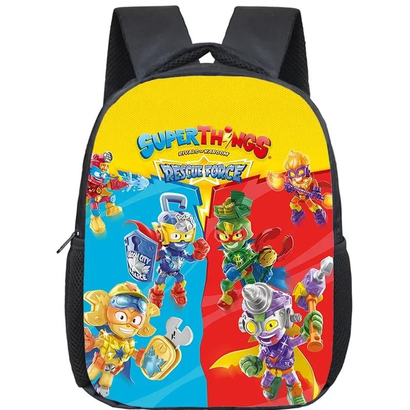 SuperThings Kindergarten Bags Funny Cartoon Backpack Waterproof Kids Bookbag SUPERTHINGS School Bag for Boys Girls Mochila