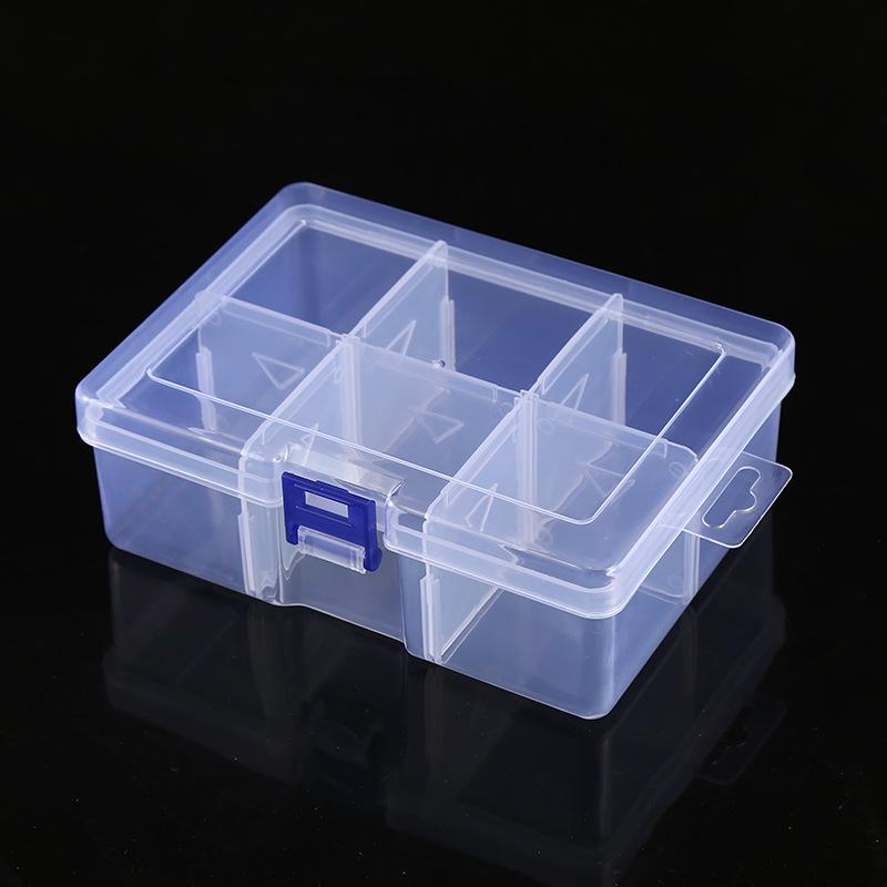 Transparent Storage Box for Electronics, Jewelry, Tools, Plastic Parts, and Fishing Tackle with Large Fixed Grids