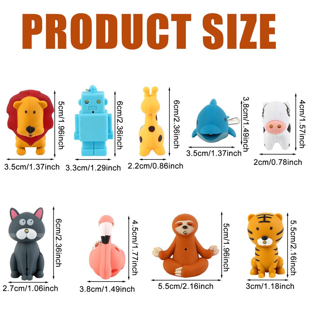 9 Pieces Nurse Flashlight Pediatric Nurse Flashlight Keychain Animal Flashlight Keychain Mini Led Keychain Flashlight