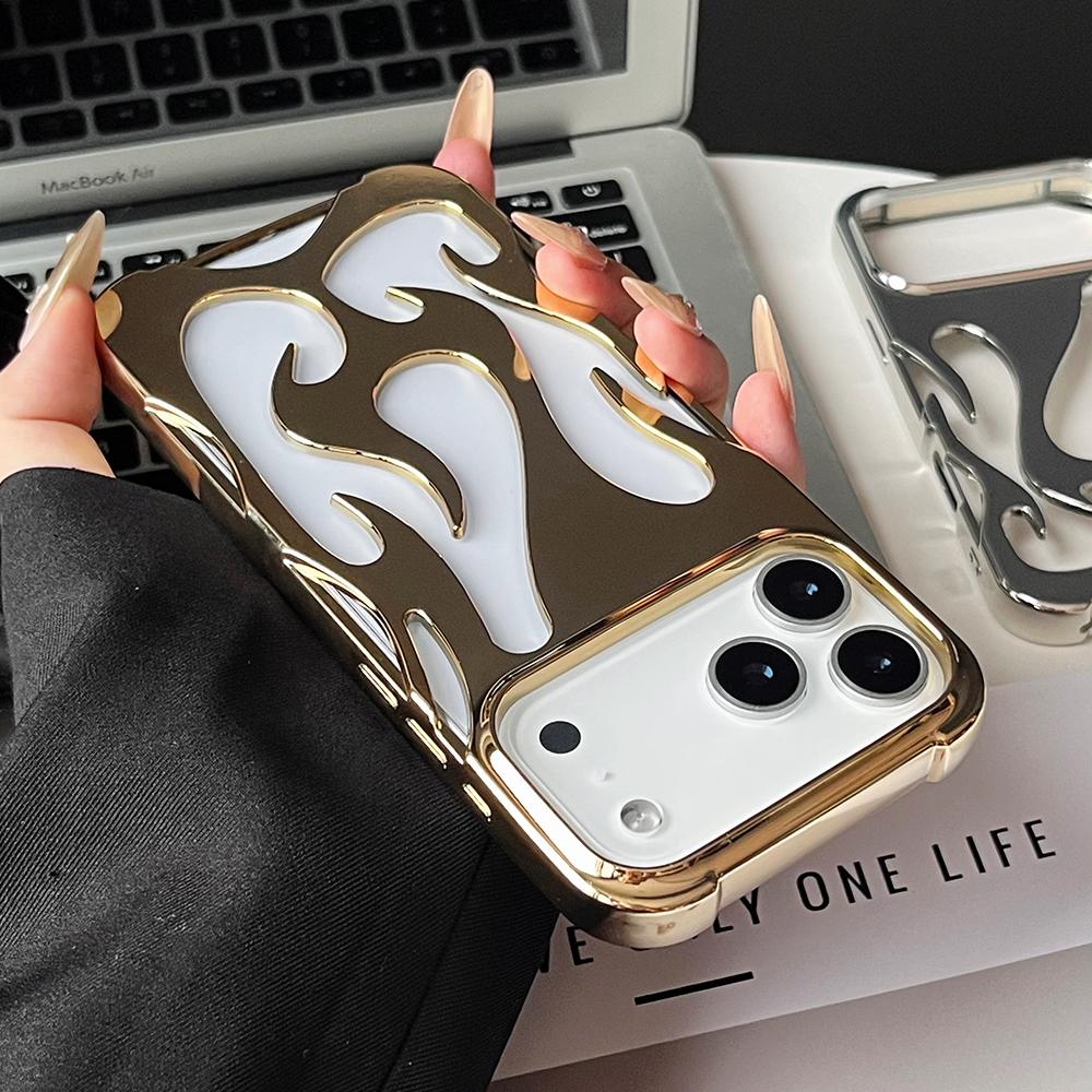 Hollow flame pattern heat dissipation silicone phone case for iPhone 17 16 15 14 13 12 11 Pro Max Air shockproof soft back cover