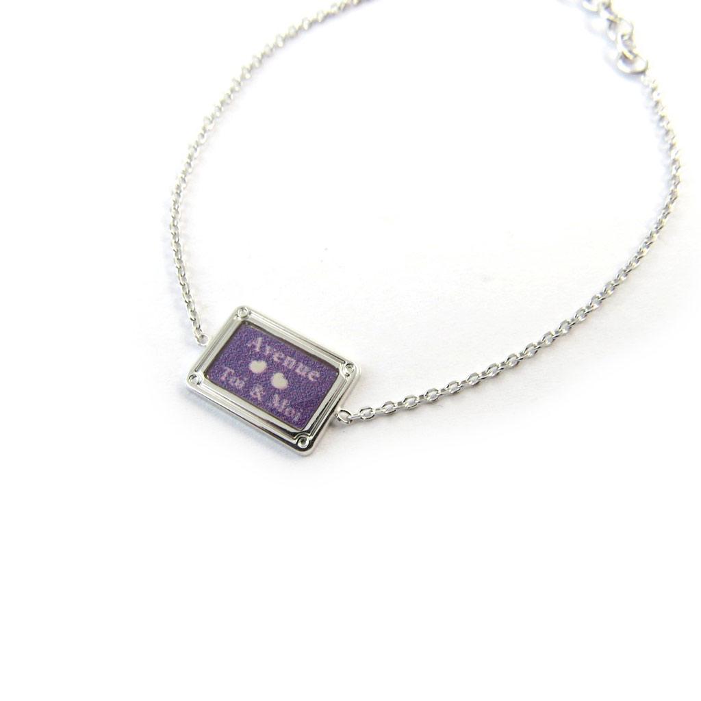 Altesse [N3261] - Silver Bracelet 'Avenue Toi & Moi' Purple