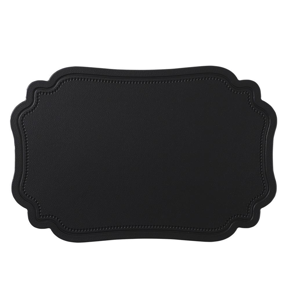 4 Piece Retro Irregular Tableware Pad Waterproof Washable Table Mat PU Leather Scratch Resistant Heat Insulated Mat
