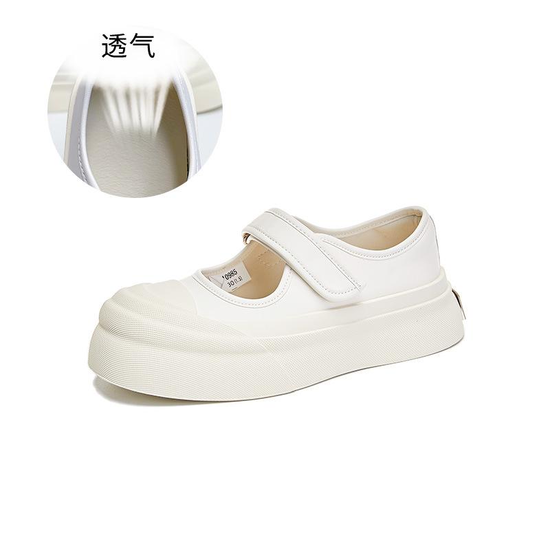 Leather Mary Jane shoes 2025 spring and summer new Velcro women's shoes big head fashion single shoes casual versatile shoes children