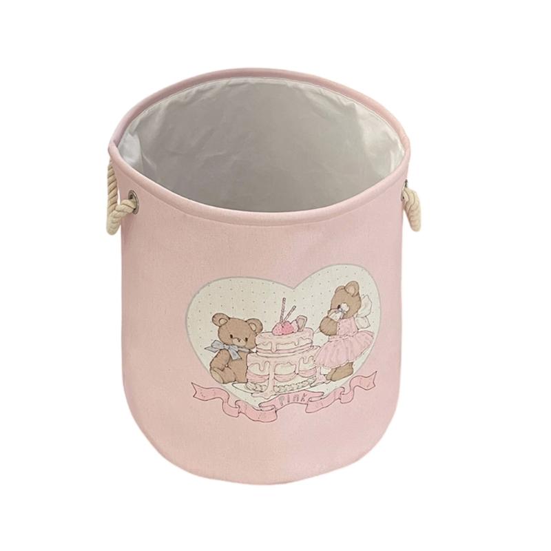 

Laundry Basket Cotton Linen Hamper Large Capacity Lovely Pattern Designs for Home Use Organizing Dirty Clothes 1