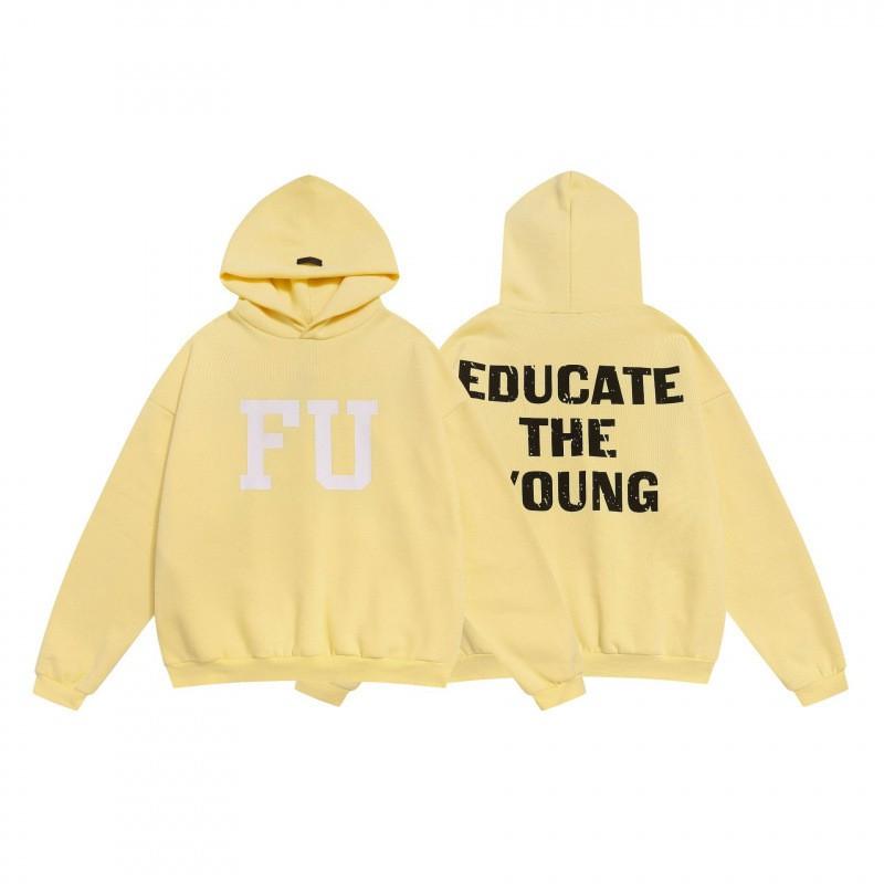 Unisex Streetwear Hoodie With Bold Letter Print Oversized Fit Fleece-Lined Cotton Sweatshirt